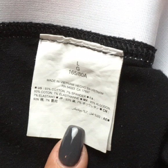 OLD NAVY ACTIVE Yoga Stretch Pants / Leggings Black, Orange Pink White band Sz L - Picture 6 of 6